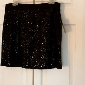 Black sequined mini skirt